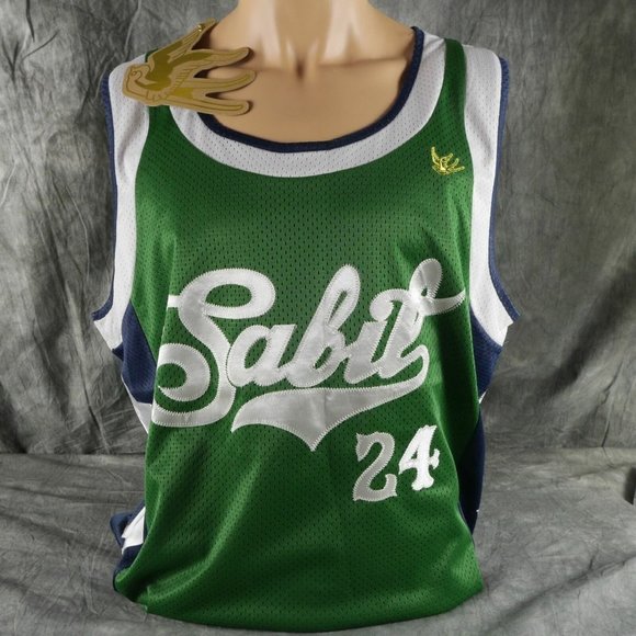 NWT Rare! SABIT Kelly Green #24 SLEEVELESS JERSEY S1440110 MEN'S SIZES RARE ANB - Picture 1 of 3